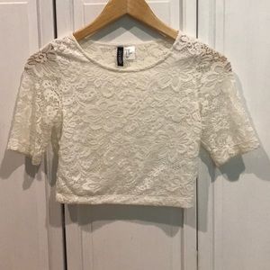Divided, floral crop top